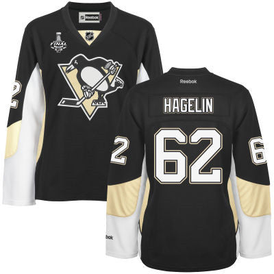 Womens Pittsburgh Penguins 62 Carl Hagelin Black Team Color 2017 Stanley Cup Nhl Finals Patch Jersey
