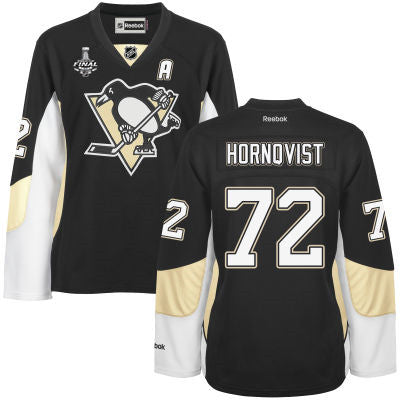 Womens Pittsburgh Penguins 72 Patric Hornqvist Black Team Color 2017 Stanley Cup Nhl Finals Patch Jersey