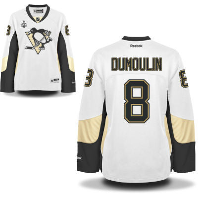 Womens Pittsburgh Penguins 8 Brian Dumoulin White Road 2017 Stanley Cup Nhl Finals Patch Jersey