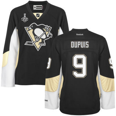 Womens Pittsburgh Penguins 9 Pascal Dupuis Black Team Color 2017 Stanley Cup Nhl Finals Patch Jersey