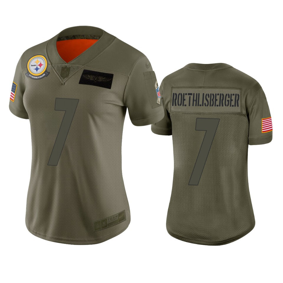 Womens Pittsburgh Steelers Ben Roethlisberger Camo 2019 Salute To Service Limited Jersey
