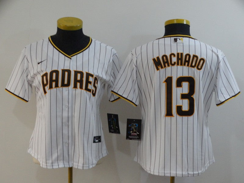 Womens San Diego Padres 13 Manny Machado White Stitched Mlb Cool Base Nike Jersey