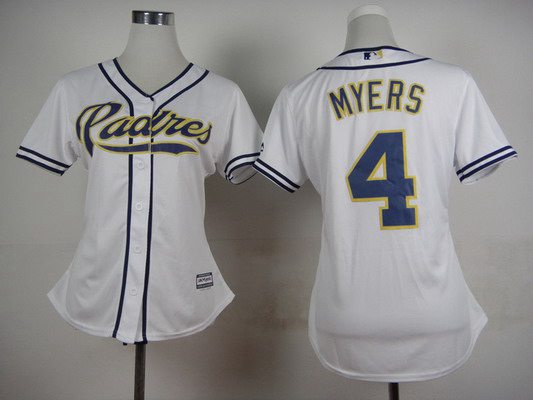 Womens San Diego Padres 4 Wil Myers Home White 2015 Mlb Cool Base Jersey