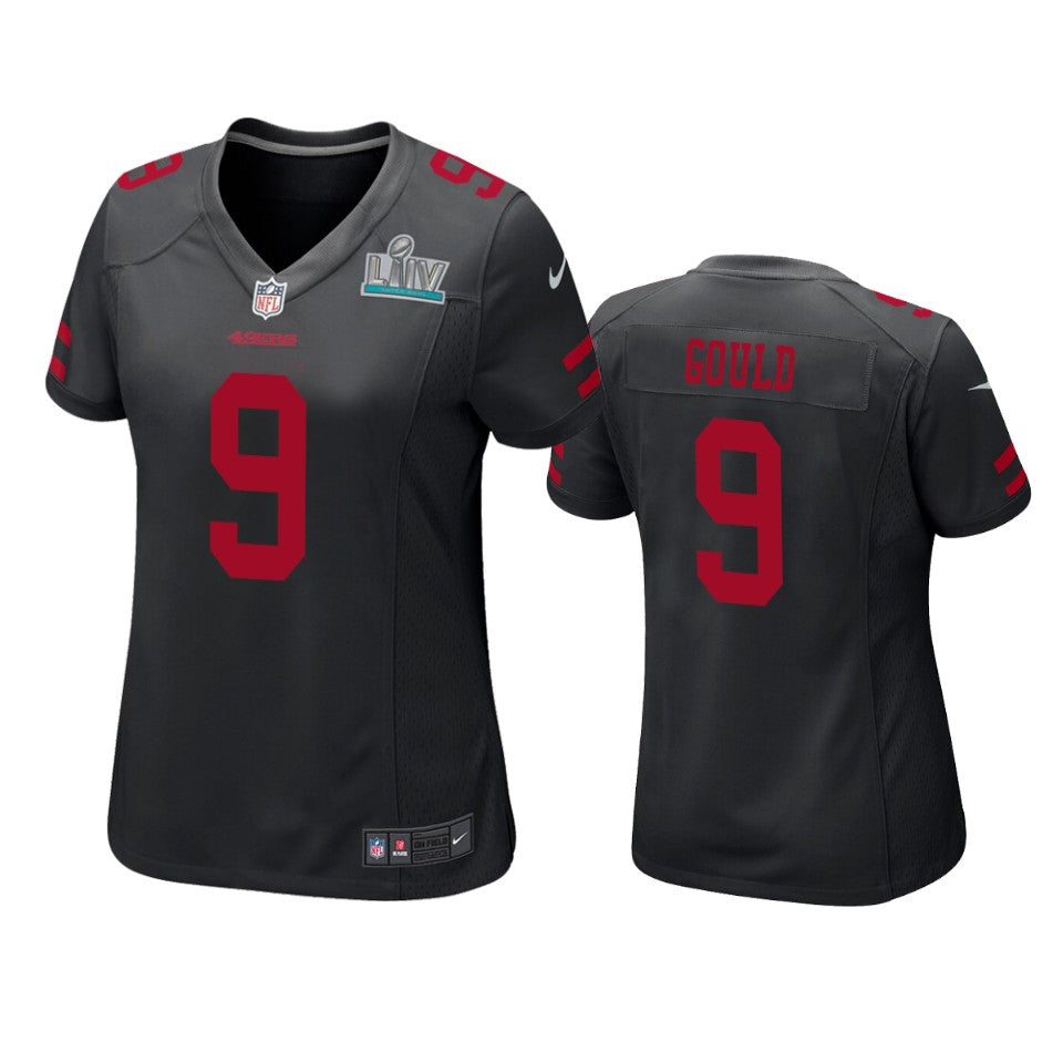 Womens San Francisco 49ers Robbie Gould Black Super Bowl Liv Game Jersey