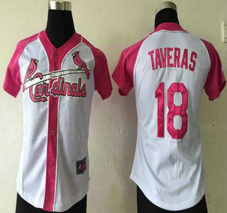 Womens St Louis Cardinals 18 Oscar Taveras White Fashion Womens By Majestic Athletic Jersey