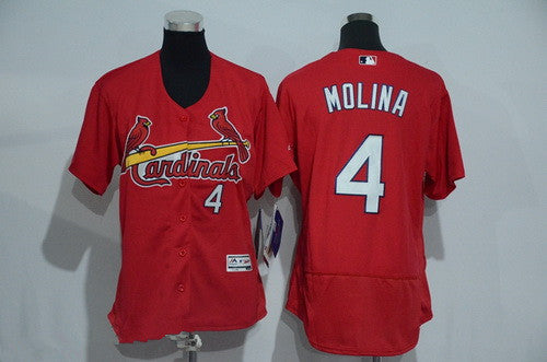 Womens St Louis Cardinals 4 Yadier Molina Red 2016 Flexbase Stitched Baseball Jersey