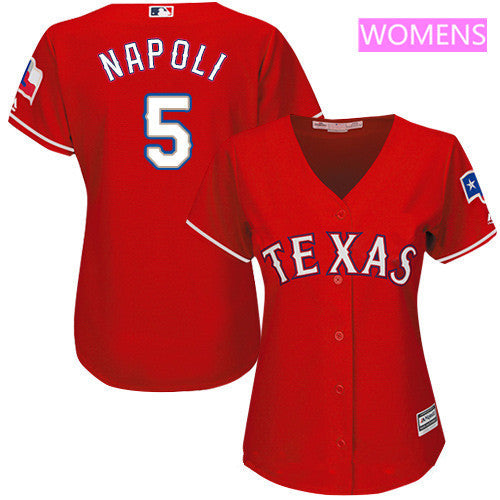Womens Texas Rangers 5 Mike Napoli Red Alternate Stitched Mlb Majestic Cool Base Jersey