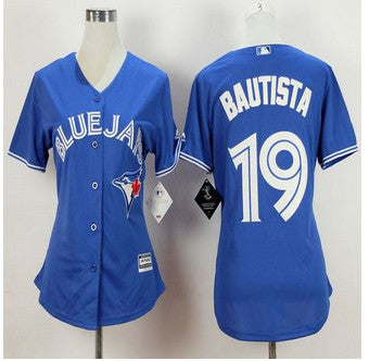 Womens Toronto Blue Jays 19 Jose Bautista Alternate Blue 2015 Mlb Cool Base Jersey
