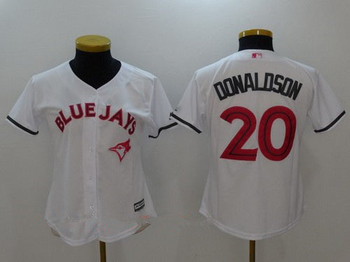 Womens Toronto Blue Jays 20 Josh Donaldson White With Pink Mothers Day Stitched Mlb Majestic Cool Base Jersey