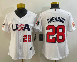 Womens Usa Baseball 28 Nolan Arenado Number 2023 White World Classic Replica Stitched Jerseyl0sxicjh6w_95