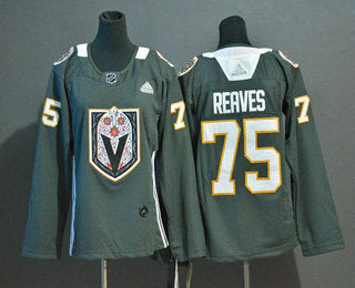 Womens Vegas Golden Knights 75 Ryan Reaves Gray Dia De Los Muertos Adidas Jersey
