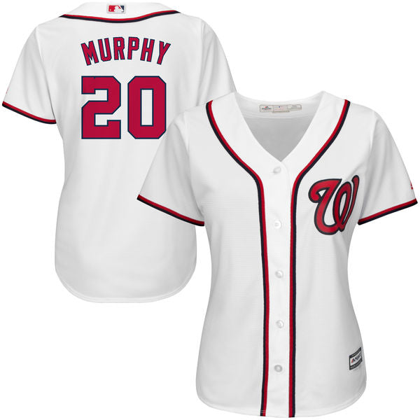 Womens Washington Nationals 20 Daniel Murphy Majestic Home White Cool Base Player Jersey
