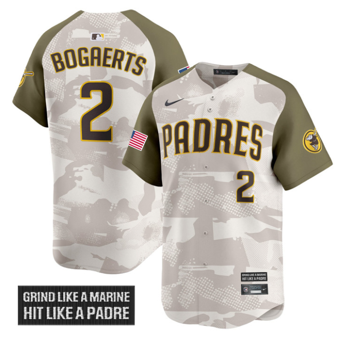 Xander Bogaerts Jersey #2 San Diego Padres 2025 Armed Forces Day Vapor Stitched