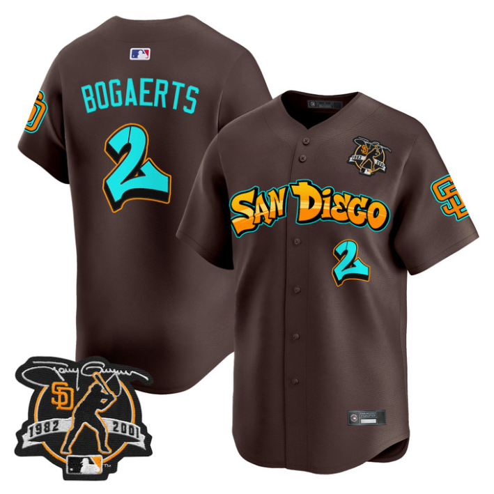 Xander Bogaerts Jersey #2 San Diego Padres Graffiti Barrio Edition Brown