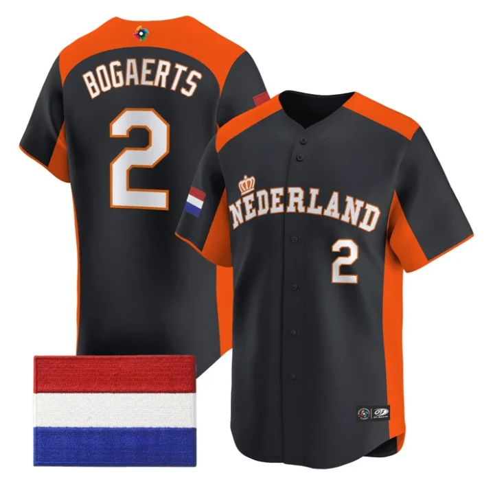 Xander Bogaerts Jersey #2 Team Netherlands 2026 World Baseball Stitched