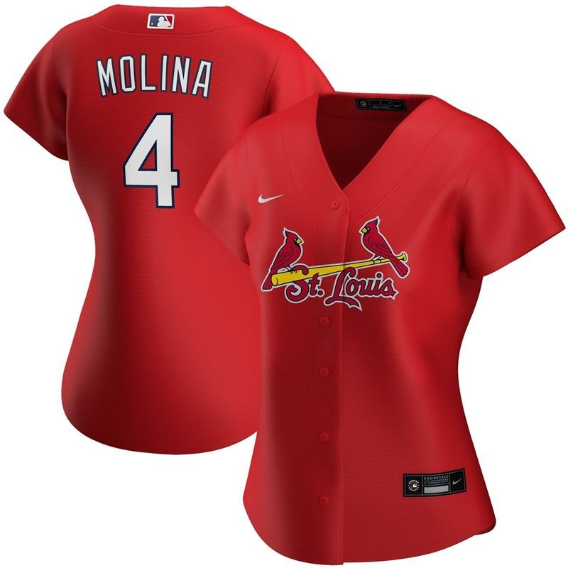 Yadier Molina 4 St Louis Cardinals 2020 Mlb Red Womens Jersey
