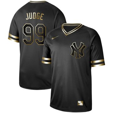 Yankees 99 Aaron Judge Black Gold Authentic Stitched Baseball Jersey