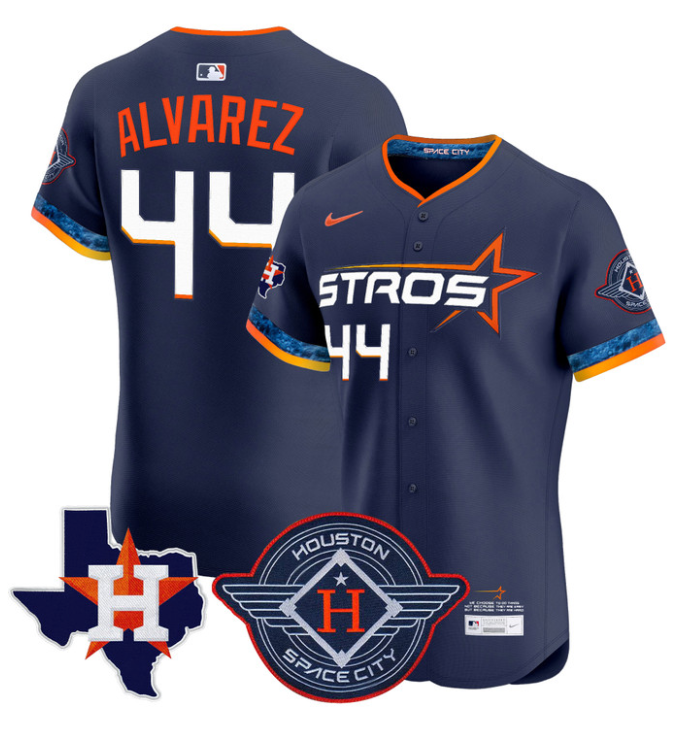 Yordan lvarez Jersey #44 Houston Astros 2025 City Connect Texas Patch Premier El