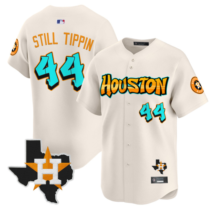 Yordan lvarez Jersey #44 Houston Astros Graffiti H-Town Edition Stitched Navy