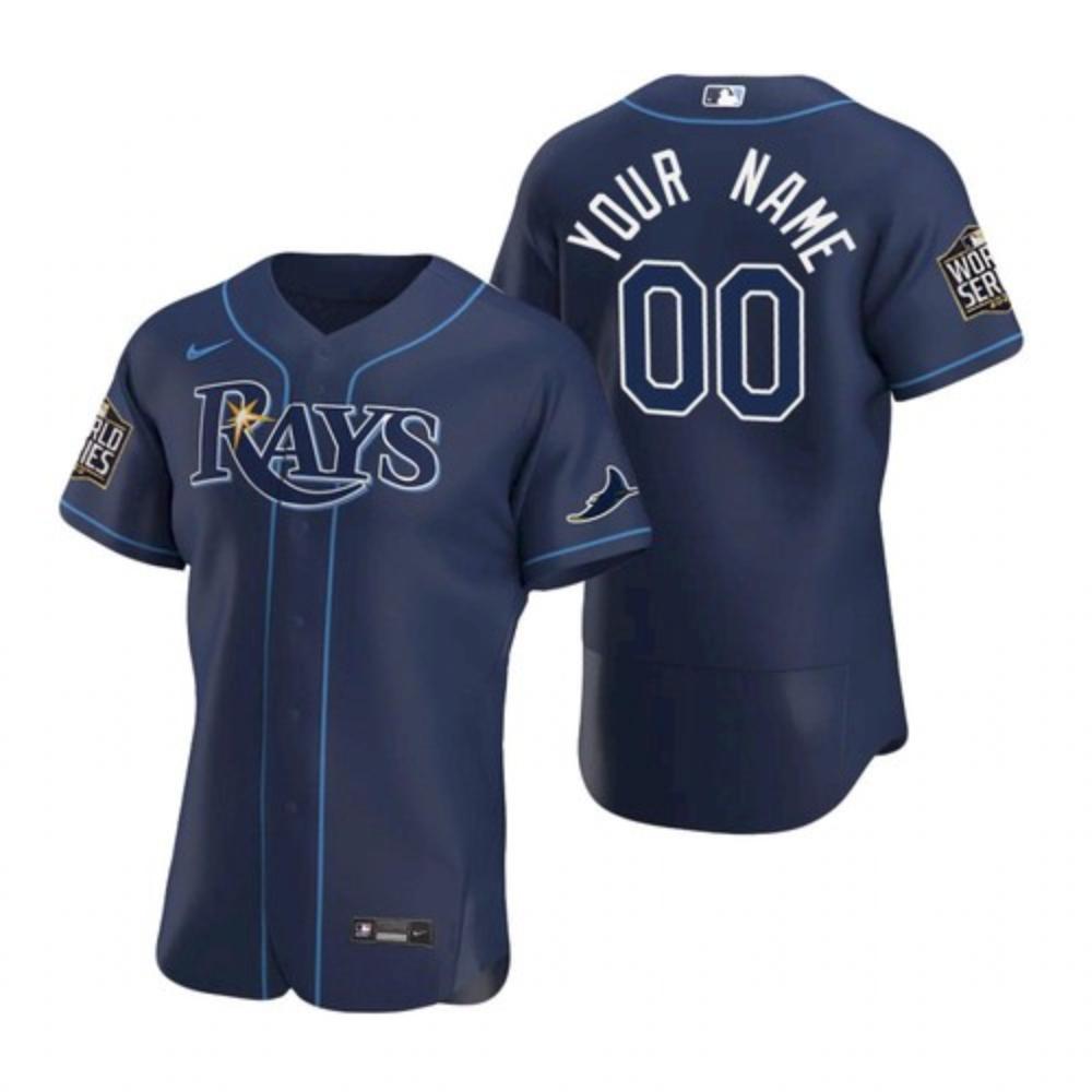 Youth 2020 World Series Custom Jersey Navy Tampa Bay Rays