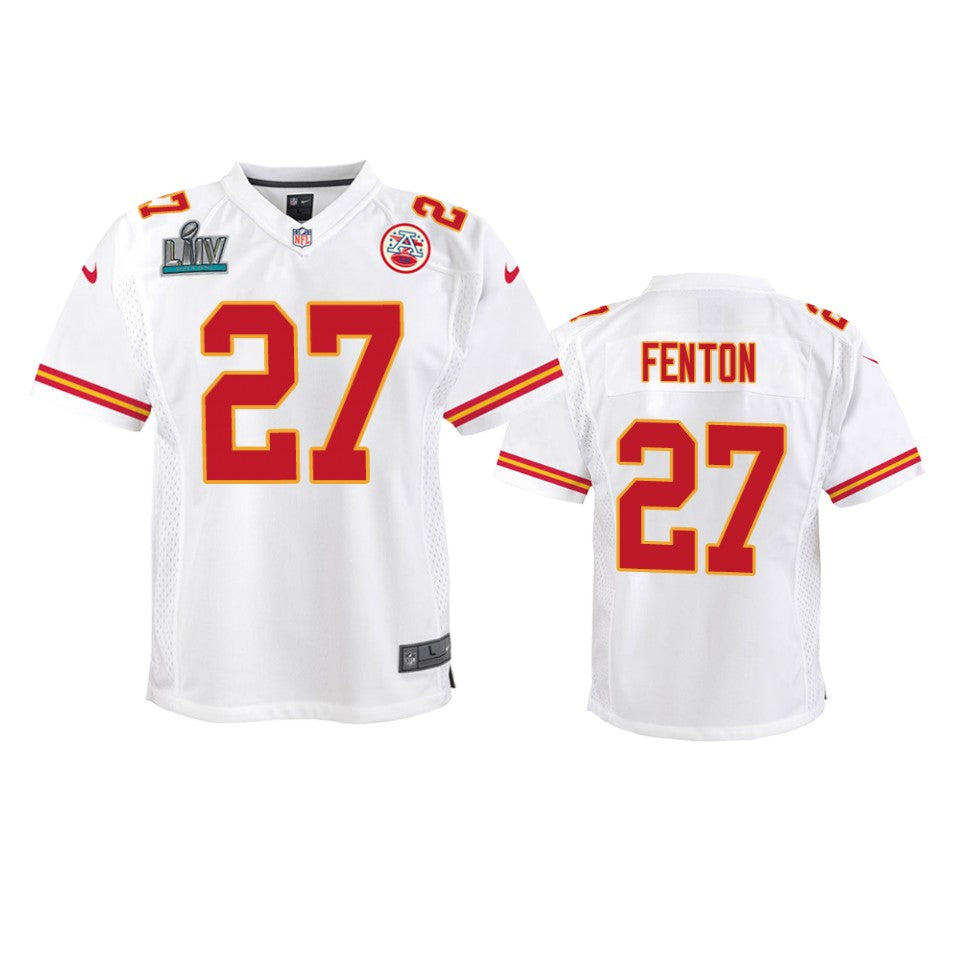 Youth Chiefs Rashad Fenton White Super Bowl Liv Game Jersey
