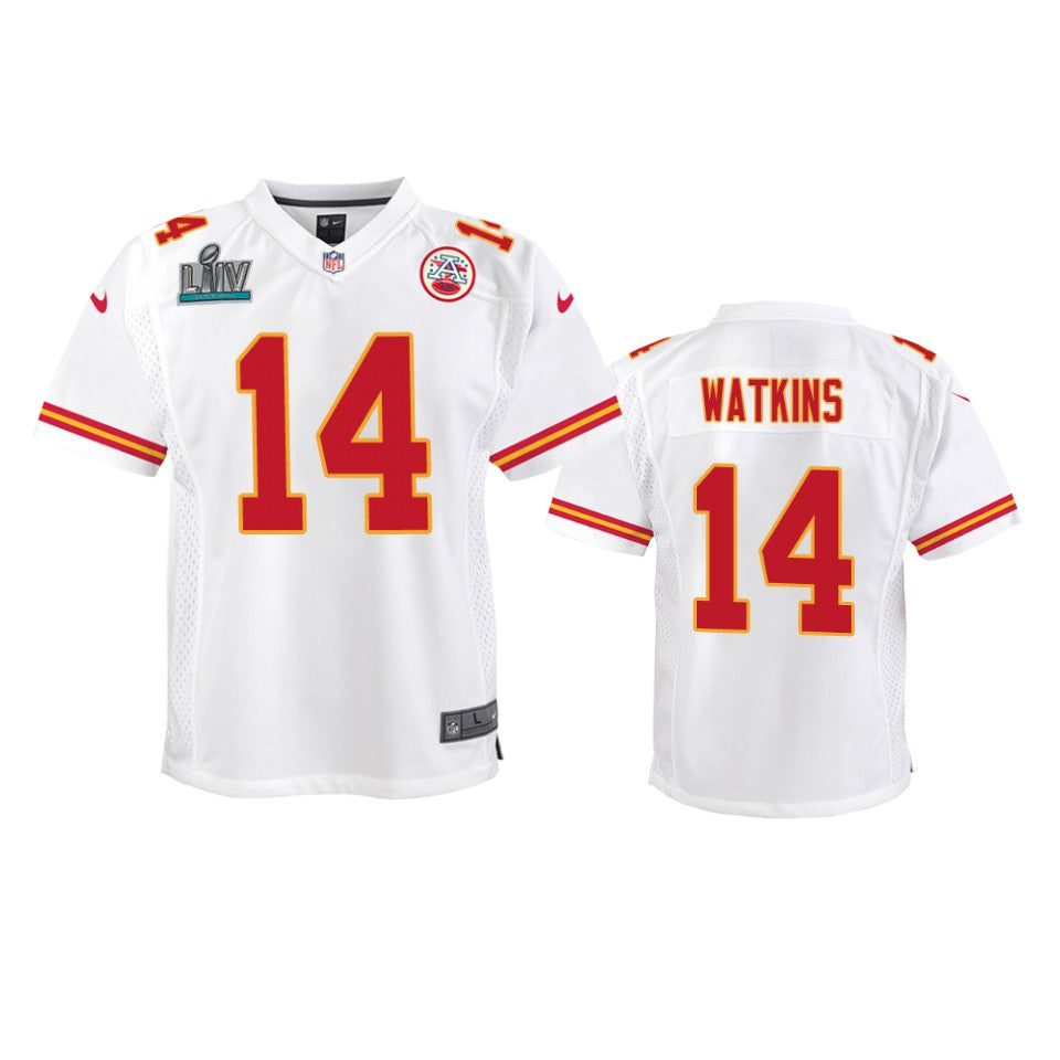Youth Chiefs Sammy Watkins White Super Bowl Liv Game Jersey
