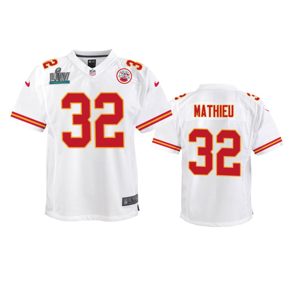 Youth Chiefs Tyrann Mathieu White Super Bowl Liv Game Jersey