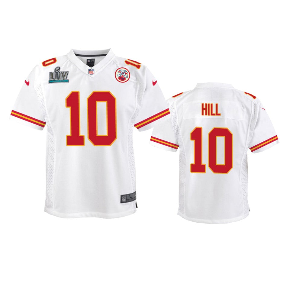Youth Chiefs Tyreek Hill White Super Bowl Liv Game Jersey