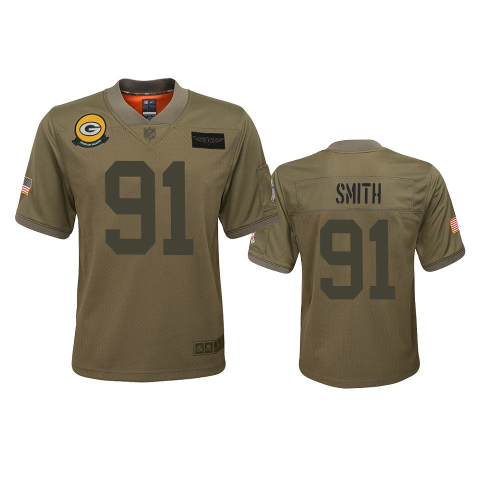 Youth Green Bay Packers Preston Smith Camo 2019 Salute To Service Game Jersey