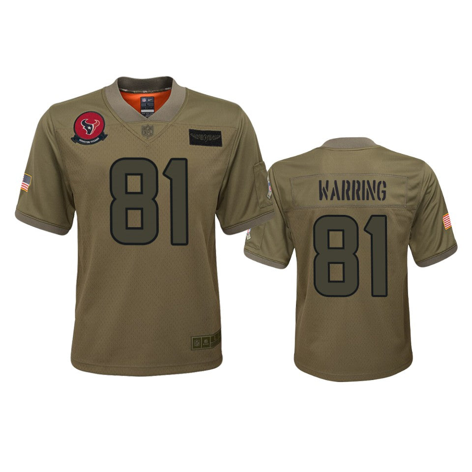 Youth Houston Texans Kahale Warring Camo 2019 Salute To Service Game Jersey
