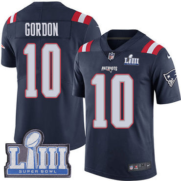 Youth New England Patriots 10 Josh Gordon Navy Blue Nike Nfl Rush Vapor Untouchable Super Bowl Liii Bound Limited Jersey