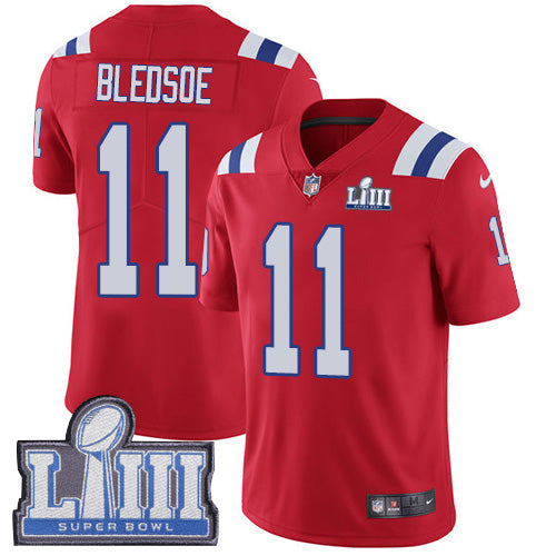 Youth New England Patriots 11 Drew Bledsoe Red Nike Nfl Alternate Vapor Untouchable Super Bowl Liii Bound Limited Jersey