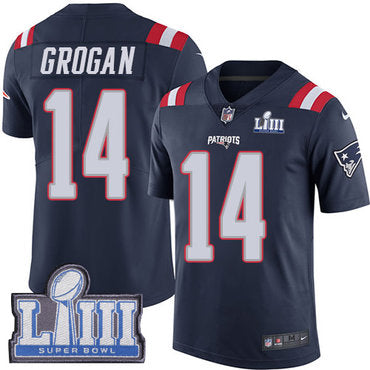 Youth New England Patriots 14 Steve Grogan Navy Blue Nike Nfl Rush Vapor Untouchable Super Bowl Liii Bound Limited Jersey
