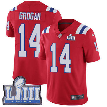 Youth New England Patriots 14 Steve Grogan Red Nike Nfl Alternate Vapor Untouchable Super Bowl Liii Bound Limited Jersey