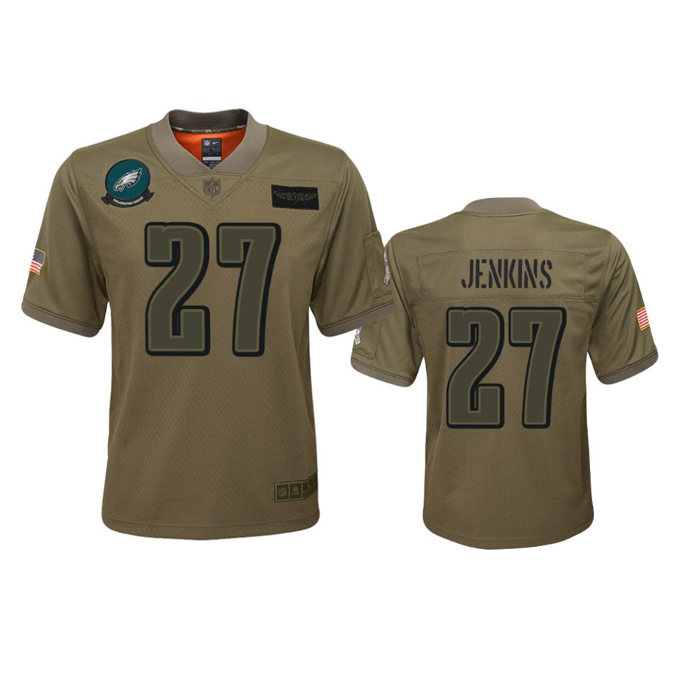 Youth Philadelphia Eagles Malcolm Jenkins Camo 2019 Salute To Service Game Jersey