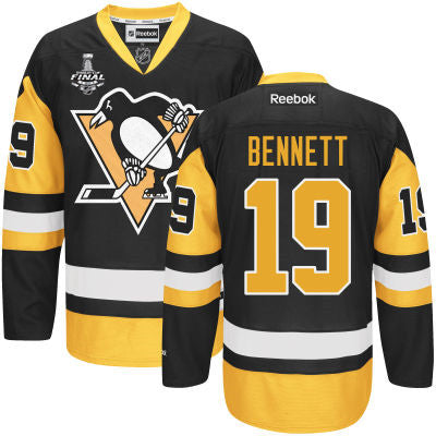 Youth Pittsburgh Penguins 19 Beau Bennett Black With Gold 2017 Stanley Cup Nhl Finals Patch Jersey