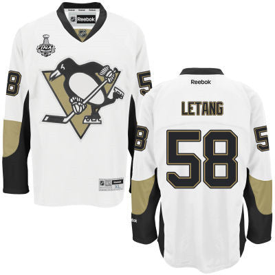 Youth Pittsburgh Penguins 58 Kris Letang White Away 2017 Stanley Cup Nhl Finals Patch Jersey