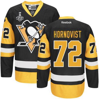 Youth Pittsburgh Penguins 72 Patric Hornqvist Black With Gold 2017 Stanley Cup Nhl Finals Patch Jersey