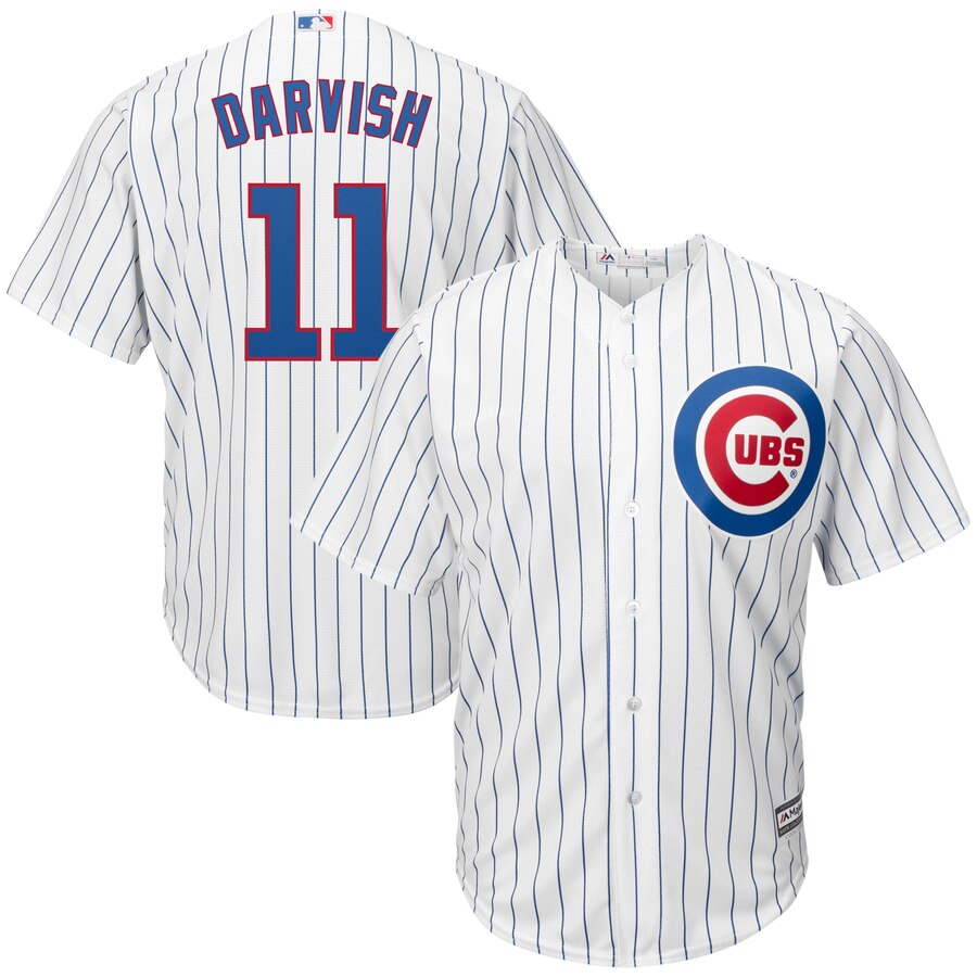 Yu Darvish Chicago Cubs Majestic Official Cool Base Player Jersey Whiteroyal