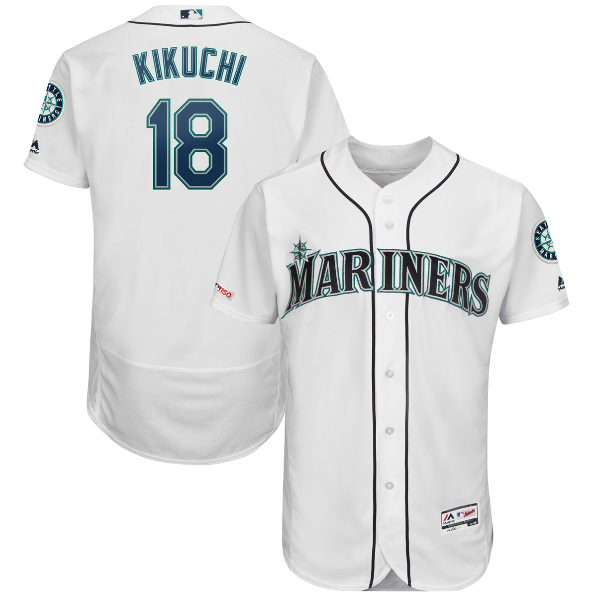 Yusei Kikuchi Seattle Mariners Majestic Flex Base Authentic Collection Player Jersey White
