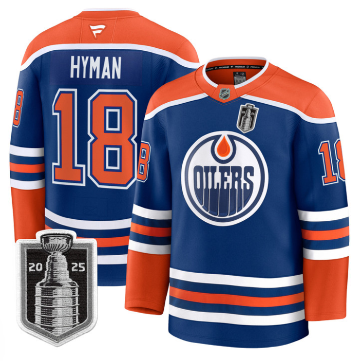 Zach Hyman Jersey #18 Edmonton Oilers 2025 Stanley Cup Final Stitched Home