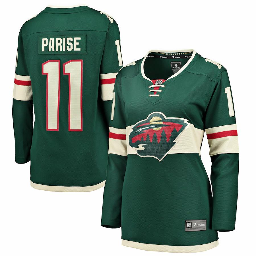Zach Parise Minnesota Wild Fanatics Branded Womens Home Breakaway Player Jersey Green