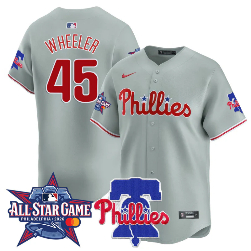 Zack Wheeler Jersey #45 Philadelphia Phillies 2026 MLB All-Star Gray