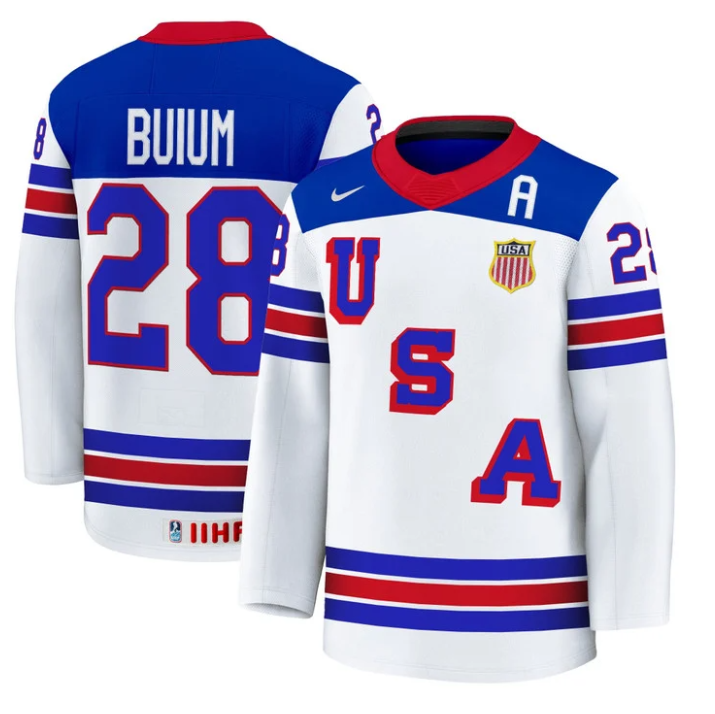 Zeev Buium Jersey #28 USA Hockey 2025 Premium Stitched Home