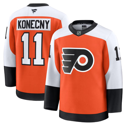 Men's Philadelphia Flyers Travis Konecny Fanatics Burnt Orange Home Premium Jersey