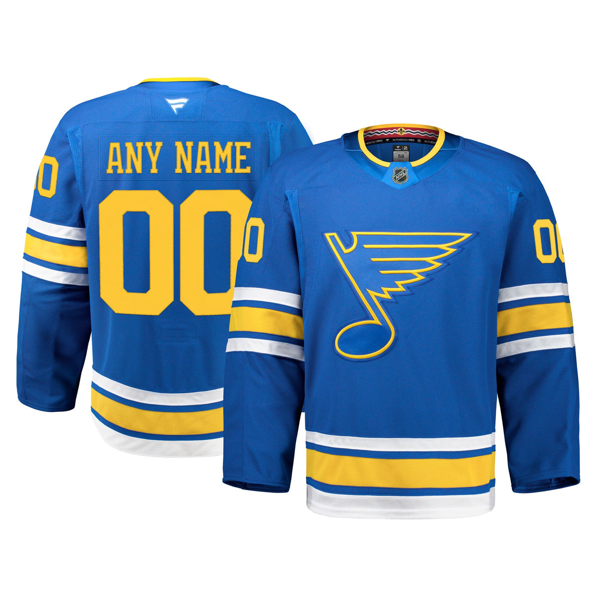 Men's St. Louis Blues Fanatics Blue Home Authentic Pro Custom Jersey