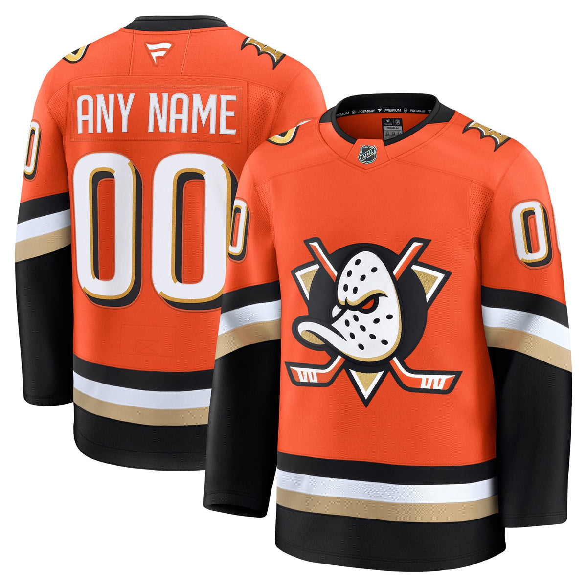 Men's Anaheim Ducks Fanatics Orange Home Premium Custom Jersey