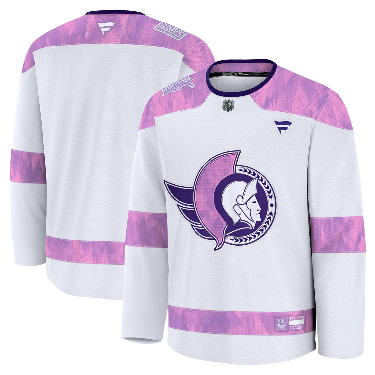 Men's Ottawa Senators Fanatics White 2024 Hockey Fights Cancer Practice Jersey