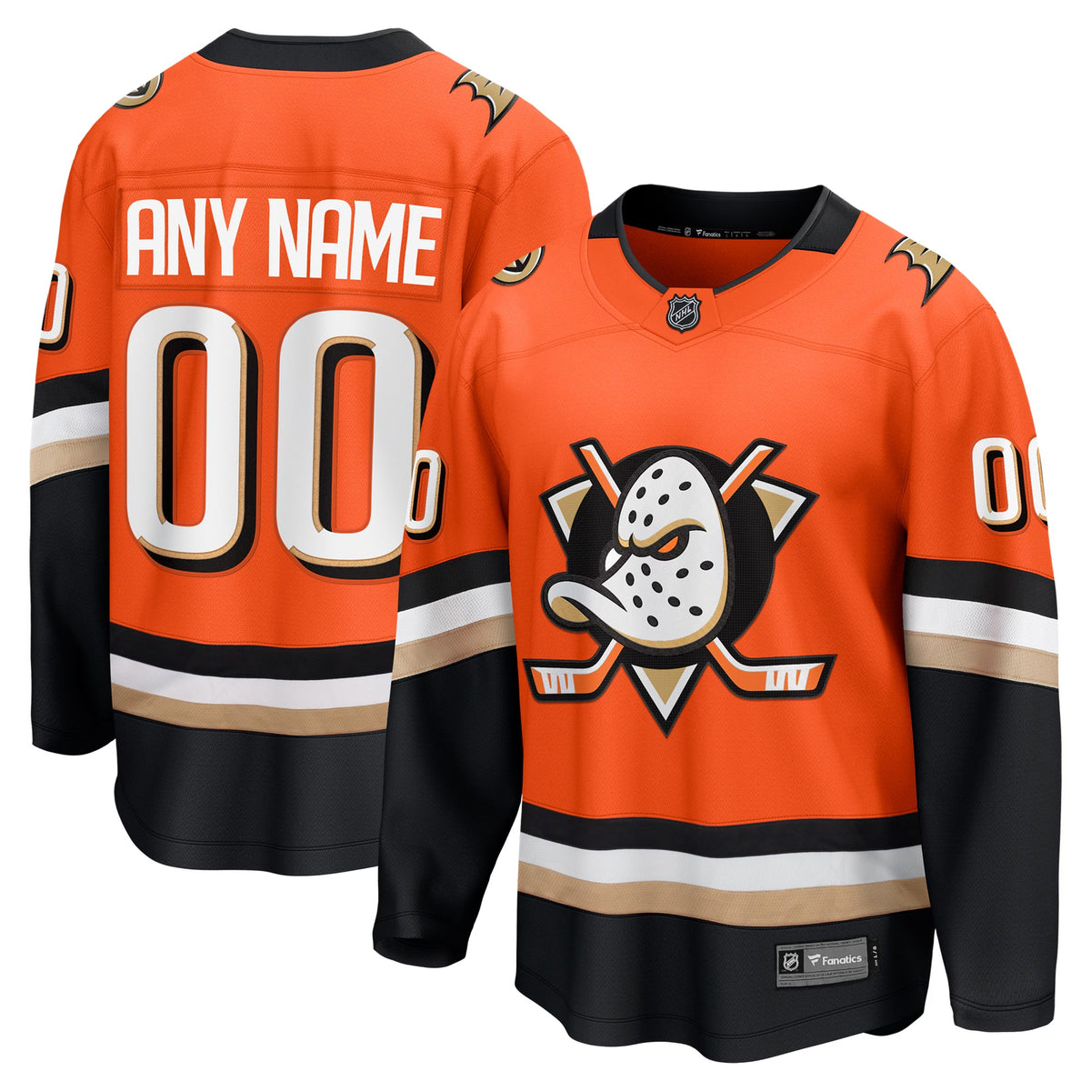 Men's Anaheim Ducks Fanatics Orange Home Breakaway Custom Jersey
