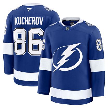 Men's Tampa Bay Lightning Nikita Kucherov Fanatics Blue Home Premium Jersey